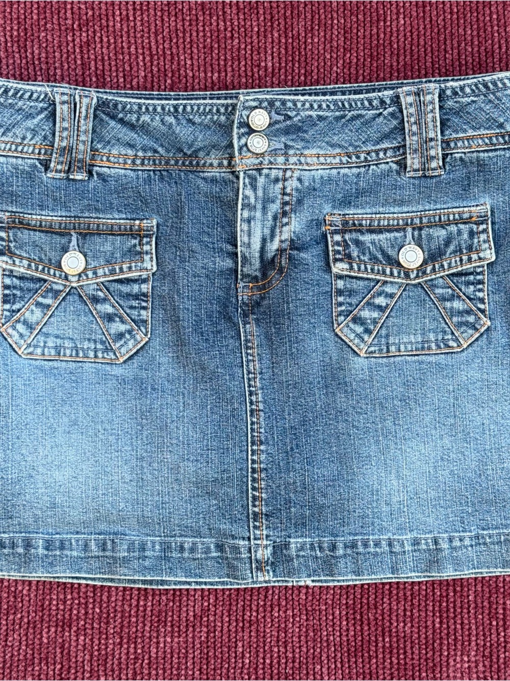 Vintage Y2K Old Navy Low Rise Denim Mini Skort
